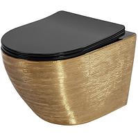 Miska WC Carlo Mini Riml duroplast/Flat/Zm Brush Gold/Black 