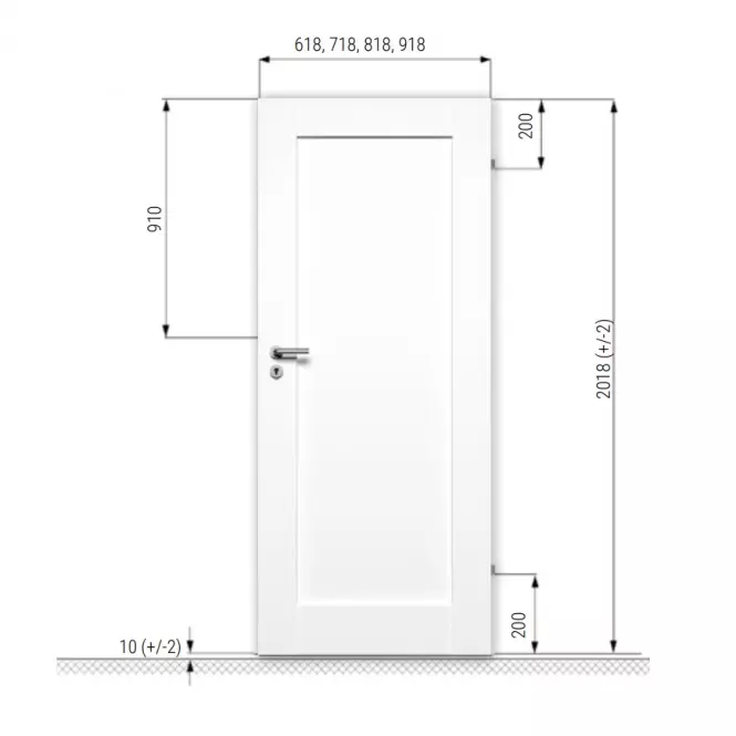Drzwi wewnętrzne bezprzylgowe CAMPE 2*6 90P białe WC + podcięcie,3