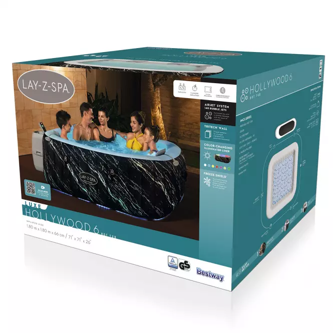 Basen z hydromasażem Spa 1.8x1.8x0.66m Hollywood 6001F