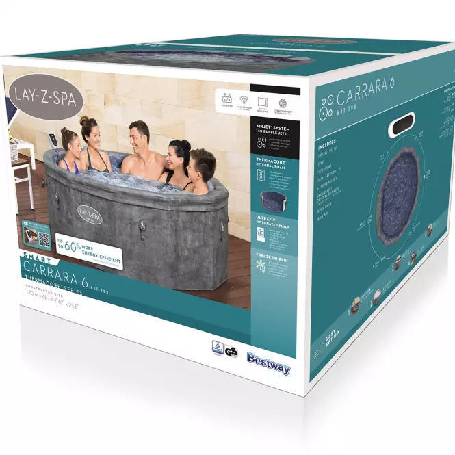 Basen z hydromasażem Spa 1.7x0.65m Carrara 6001V