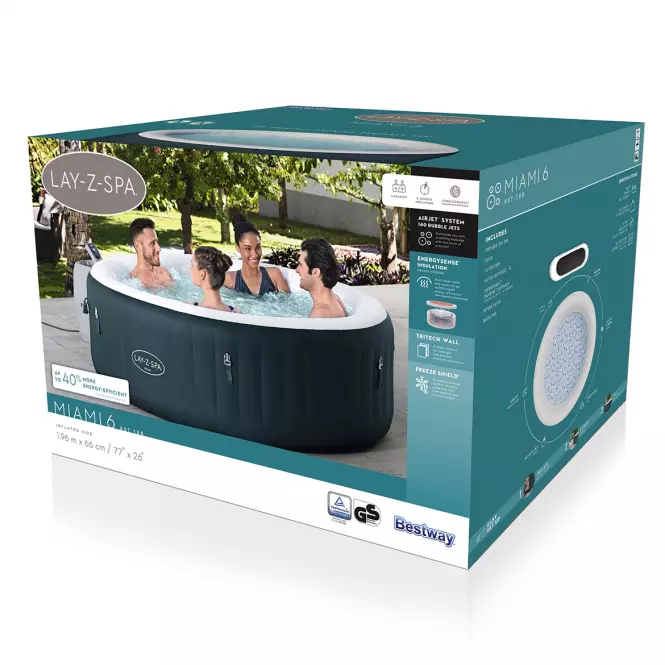 Basen z hydromasażem 1.96x1.96m Miami dark green 6001D
