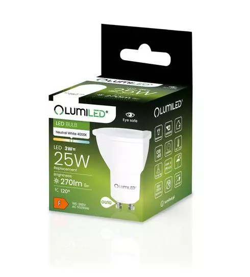 Żarówka Lumiled LED GU10 3W 270LM 120ST. NB