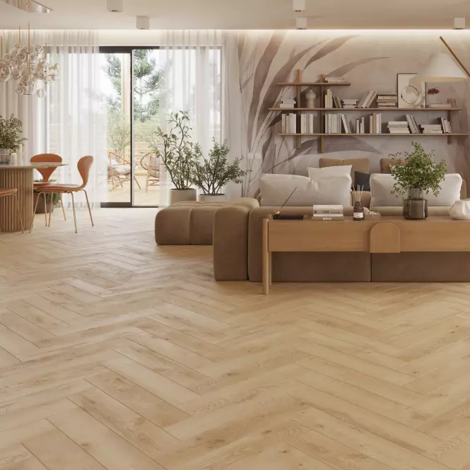 Panele podłogowe wodoodporne jodełka Dąb Altea 8mm AC5 Herringbone WR 66883