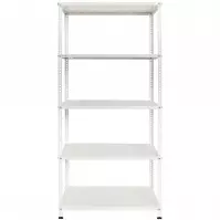 Regał metalowy magazynowy biały 180x75x30 cm – 5 półek/40 kg