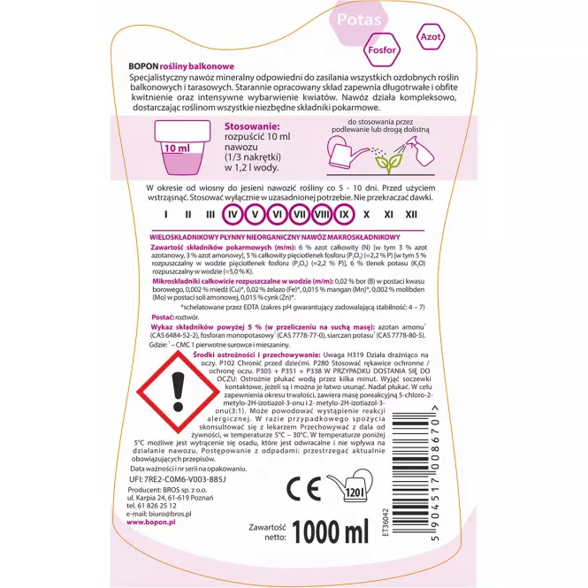 Biopon do roślin balkonowych 1l