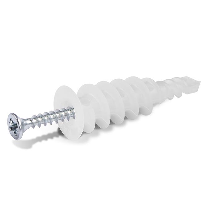 Nylonowy łącznik samowiercący do podwójnych i pojedynczych płyt gipsowo-kartonowych 16x46 mm z wkrętem 4,0x40