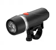 Lampka do roweru przednia czarna - 3 super white LED