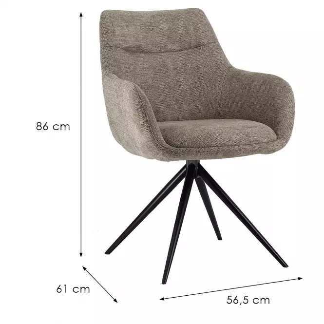 Krzesło Everly W. Armrest 9590 brązowe