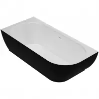 Wanna Nelza 175x82 prawa konglomerat czarny/biały mat