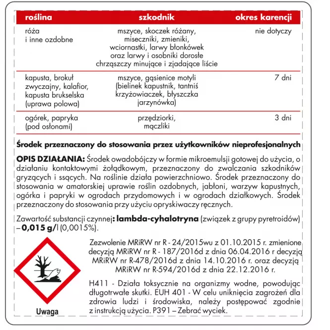 Karate spray - gąsienice, mszyce i czerwce 750 ml