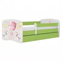 Łóżko dziecięce Babydreams+SZ+M zielony 70x140 balonik