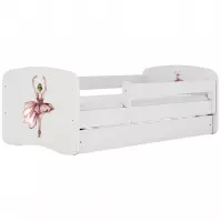 Łóżko dziecięce Babydreams+SZ+M biały 70x140 baletnica