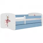 Łóżko dziecięce Babydreams+SZ+M niebieski 80x160 baletnica