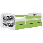 Łóżko dziecięce Babydreams+SZ+M zielony 80x160 auto
