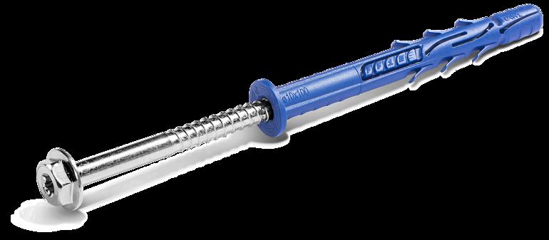 Rawlplug Kołek ramowy z kołnierzem z ocynkowanym wkrętem z łbem heksagonalnym R-FF1 10x100 mm