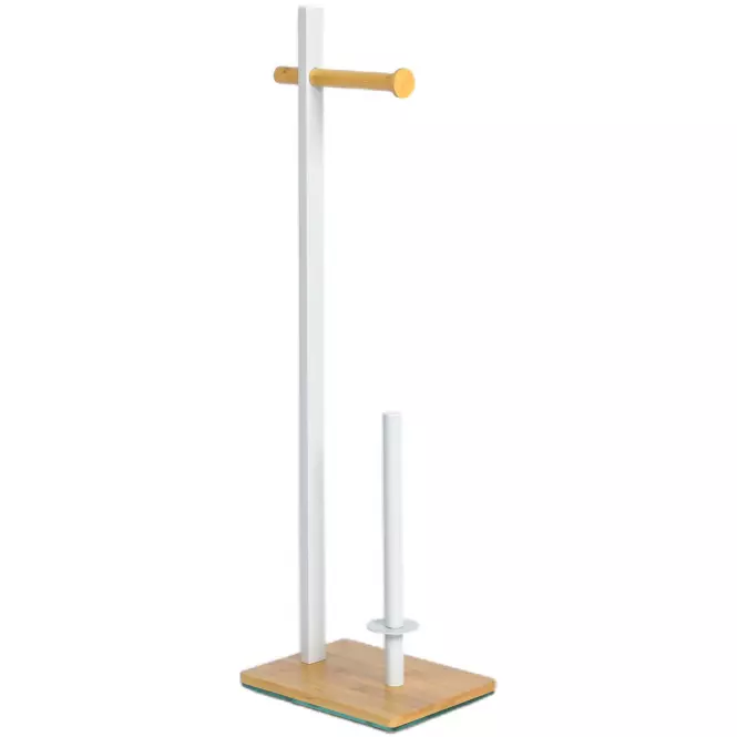 Stojak Wc Biały/Bambus Bpl0035b