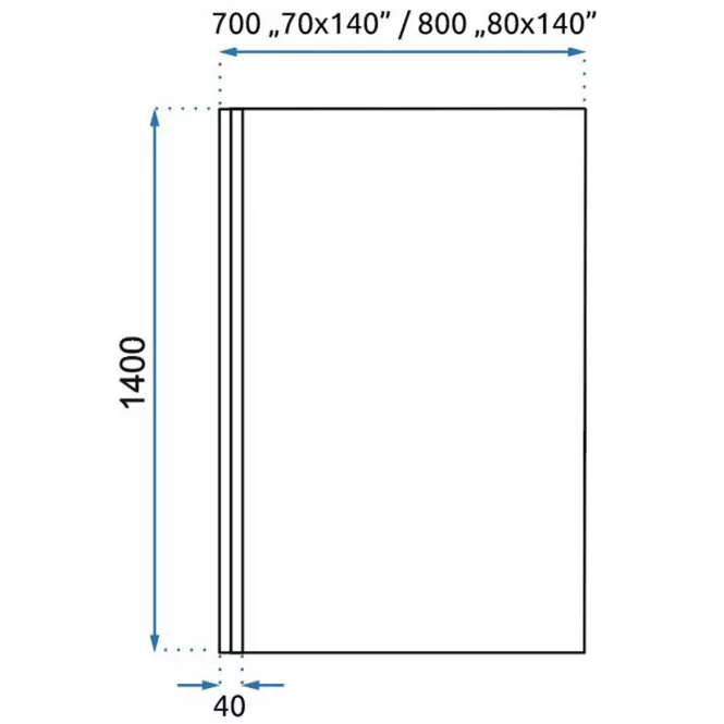 Parawan wannowy Lagos-1 fix stały 80x140 black