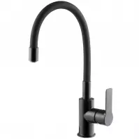 Bateria zlewozmywakowa z elastyczną wylewką Rumba Black / Black