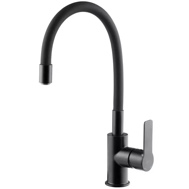 Bateria zlewozmywakowa z elastyczną wylewką Rumba Black / Black