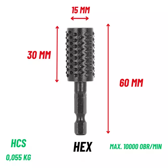 Zdzierak, frez cylindryczny do drewna 15 mm