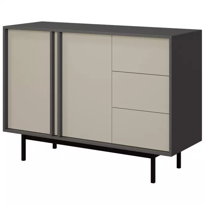 Komoda 120 Alsy 7 Beż Jasny/Antracyt