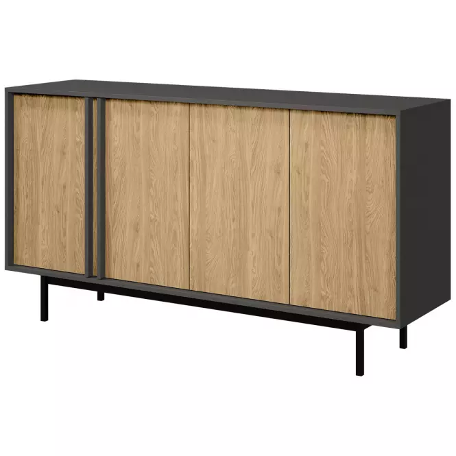 Komoda 160 Alsy 6 Dąb Olejowany/Antracyt