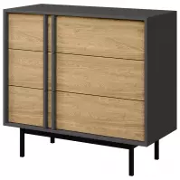 Komoda 90 Alsy 8 Dąb Olejowany/Antracyt