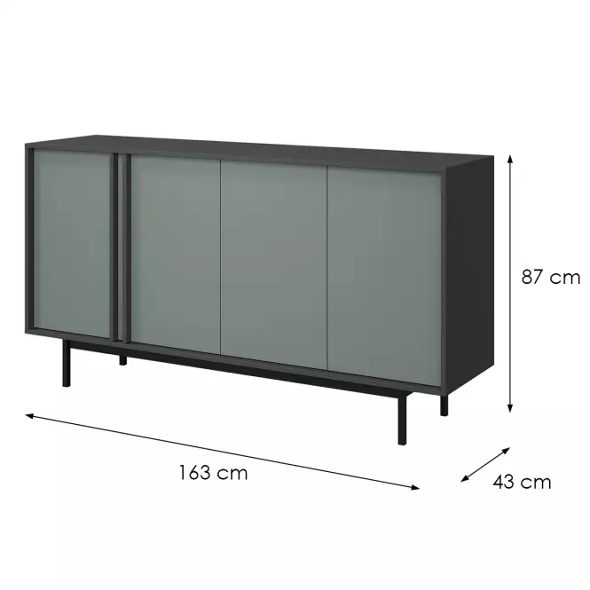 Komoda 160 Alsy 6 Aloes/Antracyt