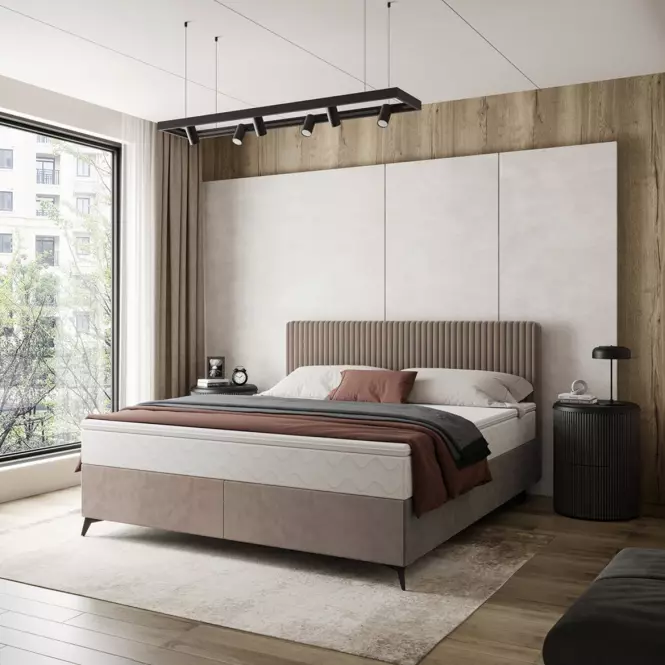 Łóżko Wave z topperem 140x200 Manila 21/Tilia 17