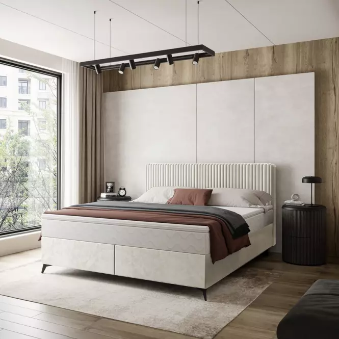 Łóżko Wave z topperem 140x200 Manila 01/Tilia 03