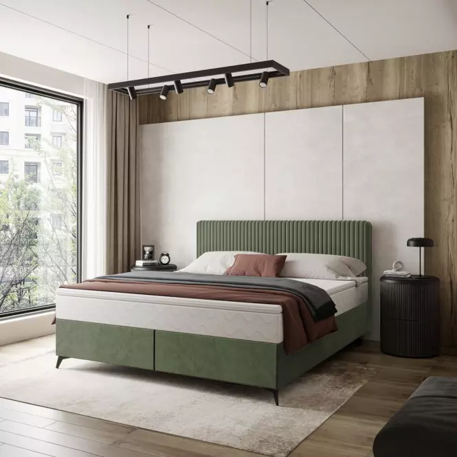 Łóżko Wave z topperem 140x200 Manila 34/Tilia 37