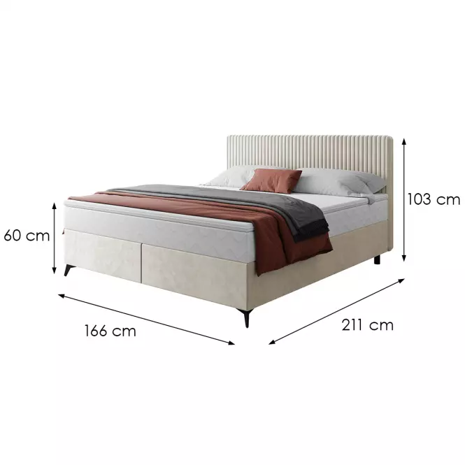 Łóżko Wave z topperem 160x200 Manila 01/Tilia 03