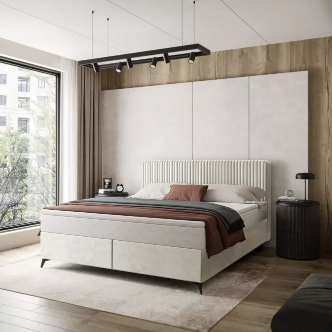 Łóżko Wave z topperem 160x200 Manila 01/Tilia 03