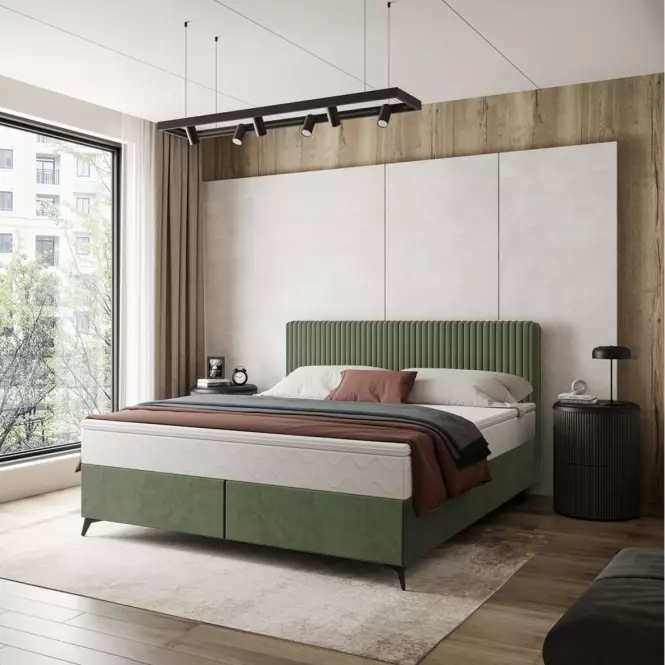 Łóżko Wave z topperem 160x200 Manila 34/Tilia 37