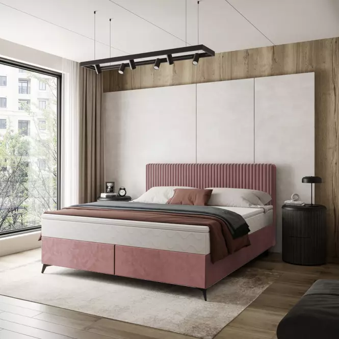 Łóżko Wave z topperem 160x200 Manila 29/Tilia 62