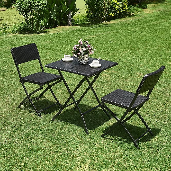 Krzesło ogrodowe plastikowe składane czarne