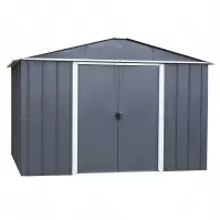 Domek ogrodowy metalowy 65AEYZ 202x137 cm antracyt