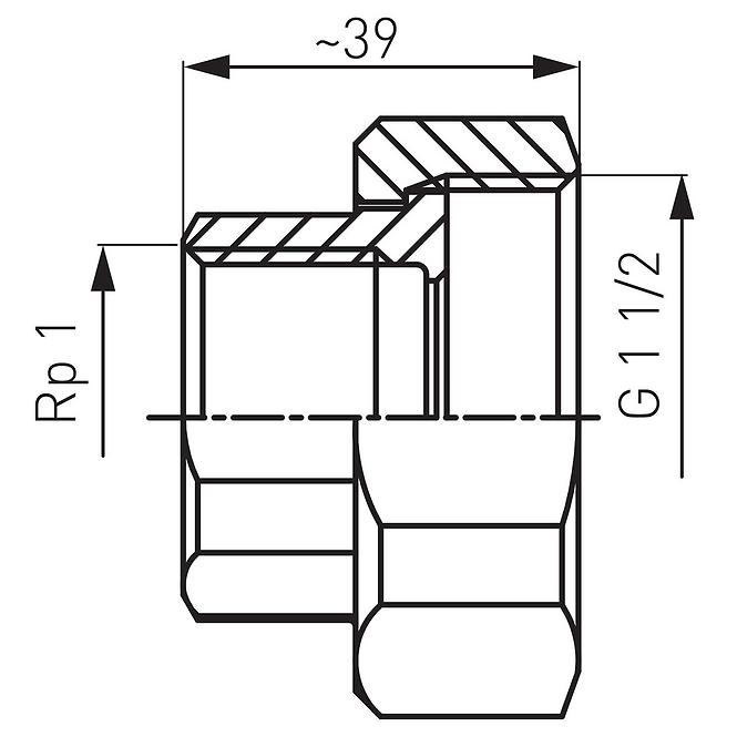Półśrubunek do pompy 6/4”x1” żeliwny 1kpl. (2szt) SG17