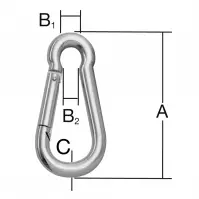 Karabińczyk Strażacki Ocynkowany – A-80mm,B1-12mm,B2-9mm,C-8mm