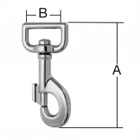 Karabińczyk z Krętlikiem Niklowany – A-80mm,B-26mm