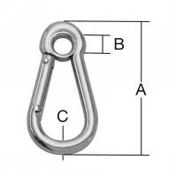 Karabińczyk Strażacki z Kauszą Ocynkowany – A-60mm,B-6mm,C-6mm - opk. 2 szt