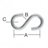 Łącznik S do Łańcuchów Ocynkowany – A-26mm,B-5,5mm,C-4mm - opk. 12 szt.