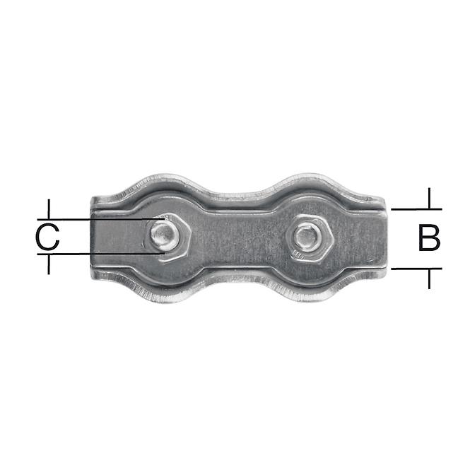 Zacisk Siodełkowy Ocynkowany – B-3mm,C-4mm - opk. 2 szt