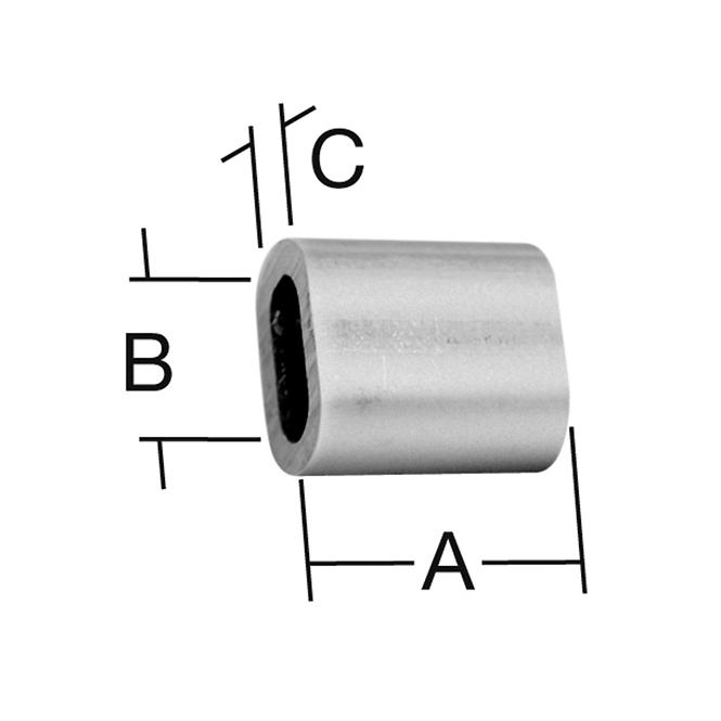 Zacisk Aluminiowy  – A-9mm,B-5mm,C-2,5mm- opk. 10 szt