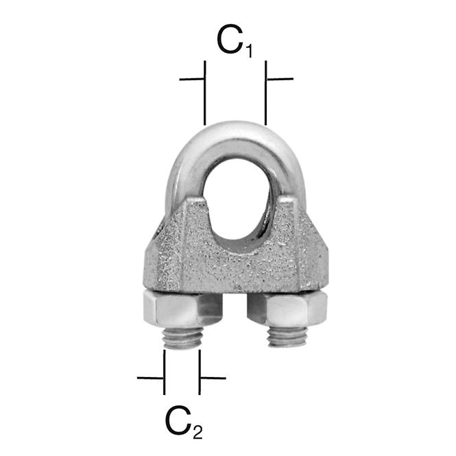 Zacisk do Lin – Kabłąkowy Ocynkowany – C1-3mm,C2-4mm