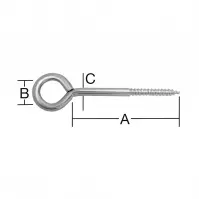 Śruba Oczkowa Ocynkowana – A1-80mm,A2-22mm,B-7,8mm,C-2mm