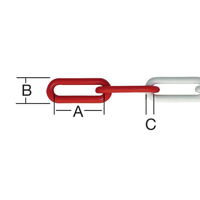 Łańcuch Sygnalizacyjny Biało/Czerwony o Średnicy 6 mm