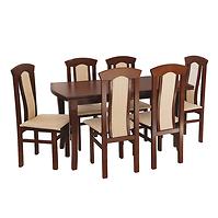 Zestaw stół i krzesła Piotr 1+6,ST811,140X80+40,kaszt,KR P05,kaszt.JW-2