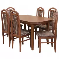 Zestaw stół i krzesła Daniel 1+6 ST667 rustikal 140x80+40 KR574 BR243 monaco7