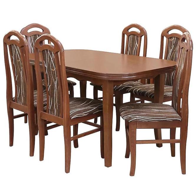 Zestaw stół i krzesła Daniel 1+6 ST667 rustikal 140x80+40 KR574 BR243 monaco7